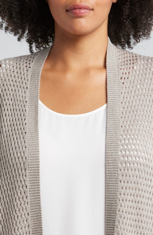 EILEEN FISHER EILEEN FISHER OPEN STITCH LONGLINE WOOL CARDIGAN