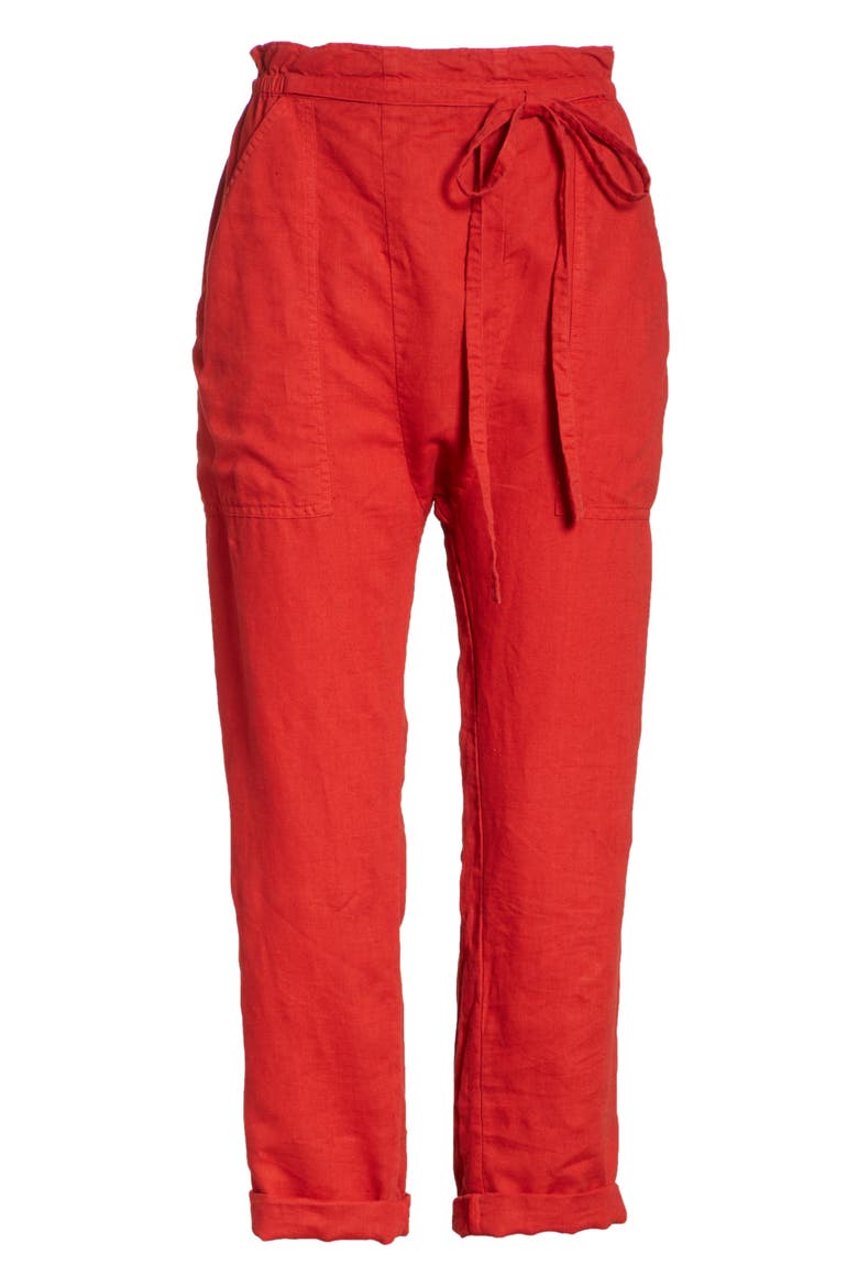 The Paper Bag Harem Pants, Alternate, color, POPPY
