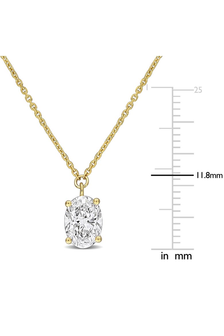 Lab Grown Diamond Oval Solitaire Necklace 14K, Alternate, color, Yellow Gold