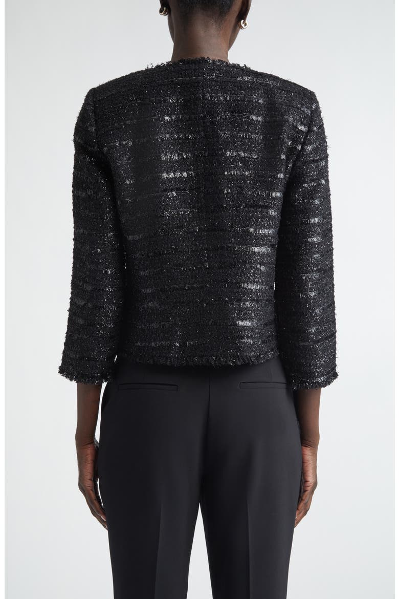 Metallic Tweed Jacket, Alternate, color, BLACK