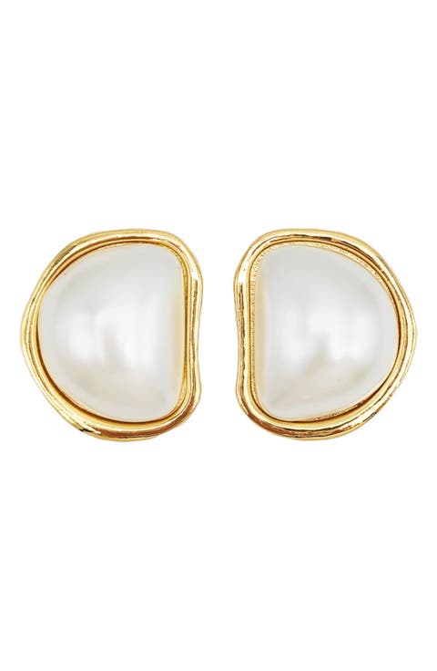 Celina Imitation Pearl Stud Earrings