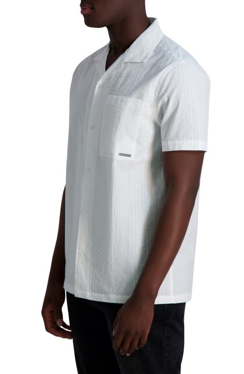 Karl Lagerfeld Paris Short Sleeve Cotton Button-up Shirt