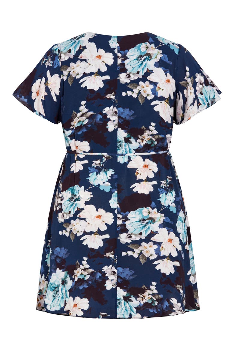 Megan Floral Print Minidress, Alternate, color, NAVY PRINT