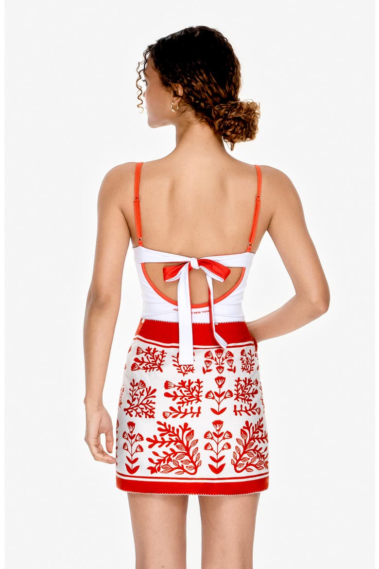 Swim Cover Up Skirt-Red Coral, Alternate, color, Red