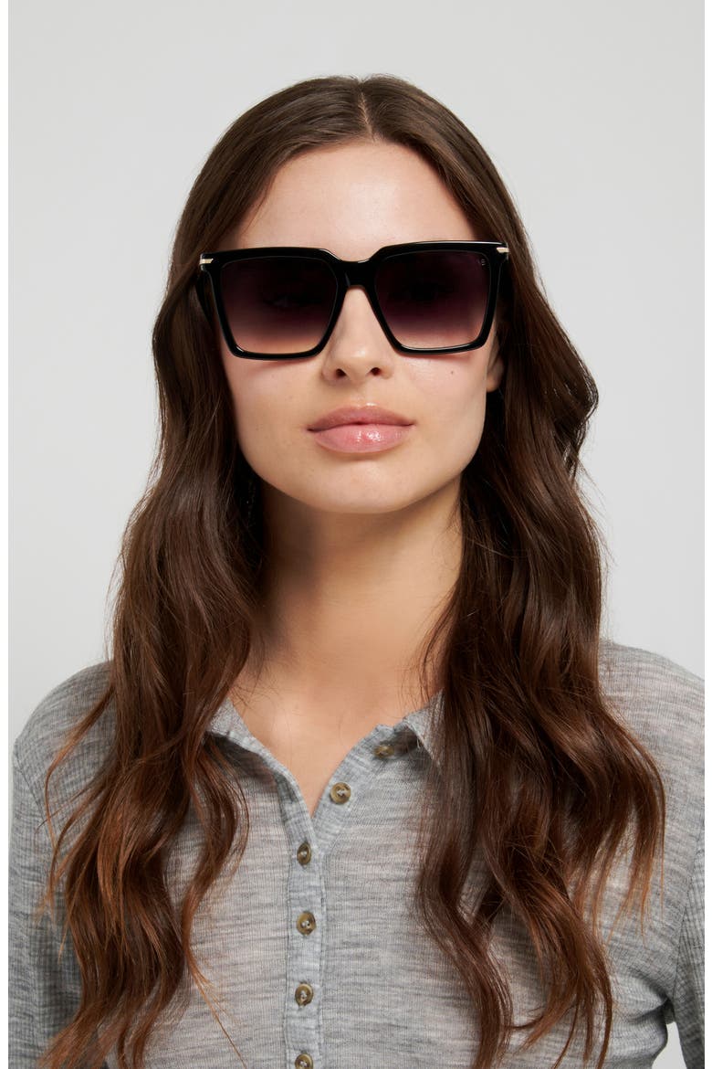 VB 1022/S 56mm Rectangular Sunglasses, Alternate, color, BLACK/ DARK GREY SF