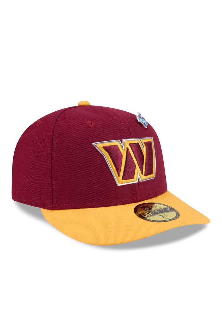 Men's New Era  Burgundy/Gold Washington Commanders 2026 NFL Draft Pre-Curved 59FIFTY Fitted Hat, Alternate, color, Burgundy