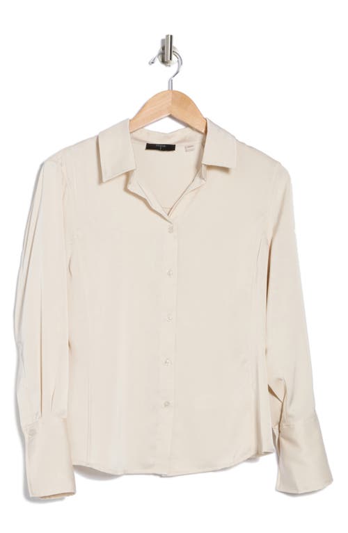 T TAHARI T TAHARI SOLID LONG SLEEVE BUTTON-UP SHIRT