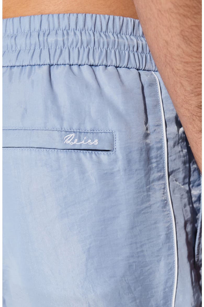 Breeze Piped Nylon Swim Trunks, Alternate, color, SOFT BLUE