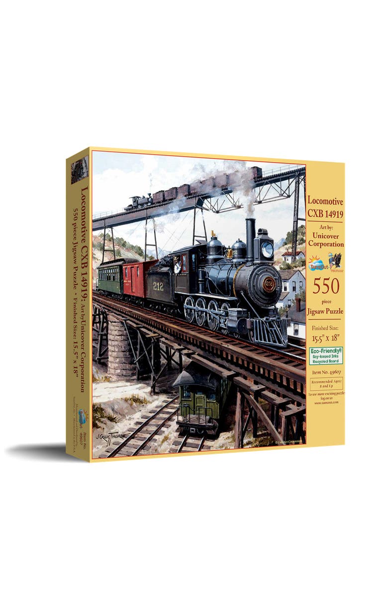 Sunsout Locomotive GXB 550 piece Jigsaw Puzzle for Adults, Main, color, Multicolor