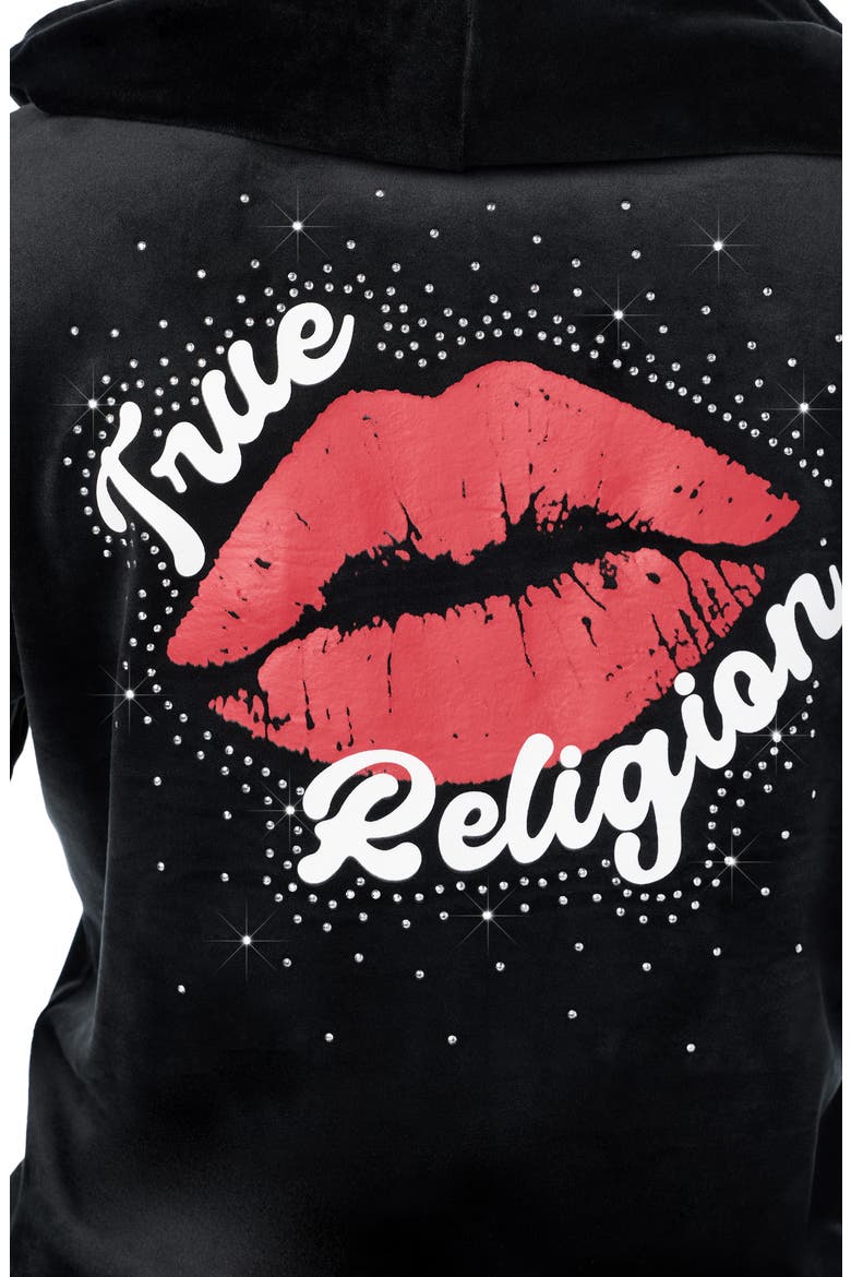Kiss Velour Full Zip Hoodie, Alternate, color, BLACK
