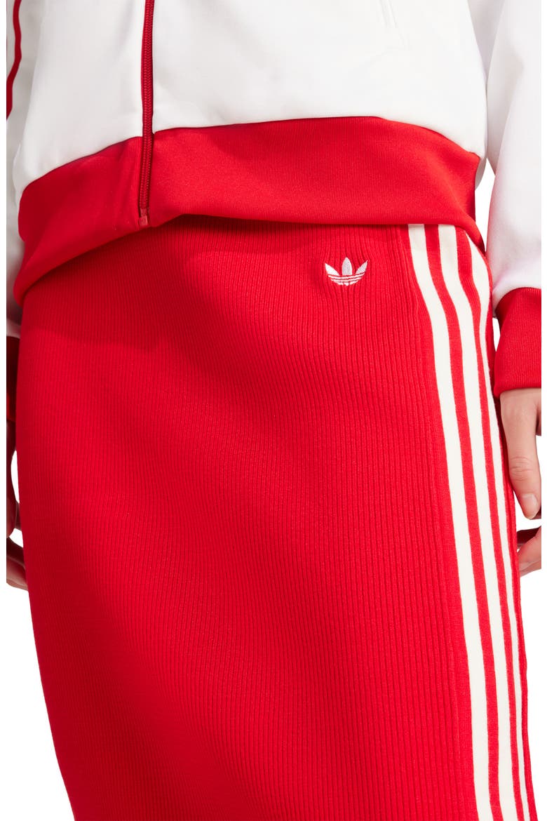 3-Stripes Midi Skirt, Alternate, color, BETTER SCARLET