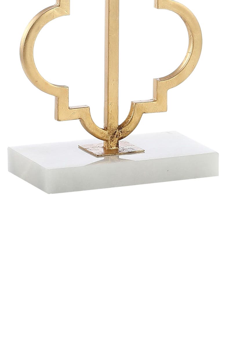 JONATHAN Y Selina Iron Ogee Trellis Modern LED Table Lamp, Alternate, color, Gold Leaf