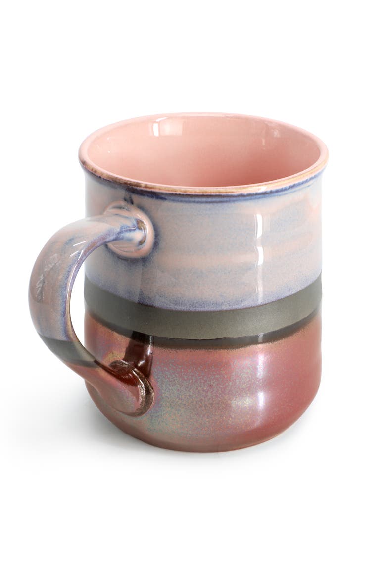 Copper Tonal 4 Piece 18 Ounce Stoneware Cup Set, Alternate, color, Purple