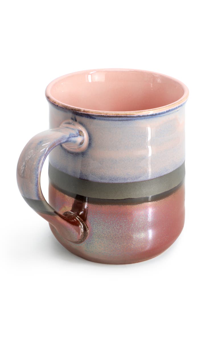 Gibson Home Copper Tonal 4 Piece 18 Ounce Stoneware Cup Set, Alternate, color, Purple