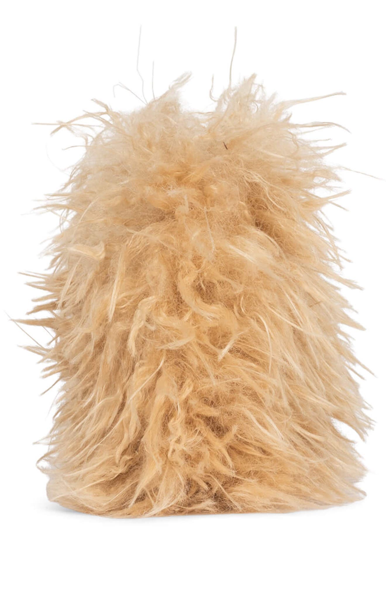 Jeffrey Campbell Bestowed Faux Fur Shoulder Bag, Alternate, color, Wheat