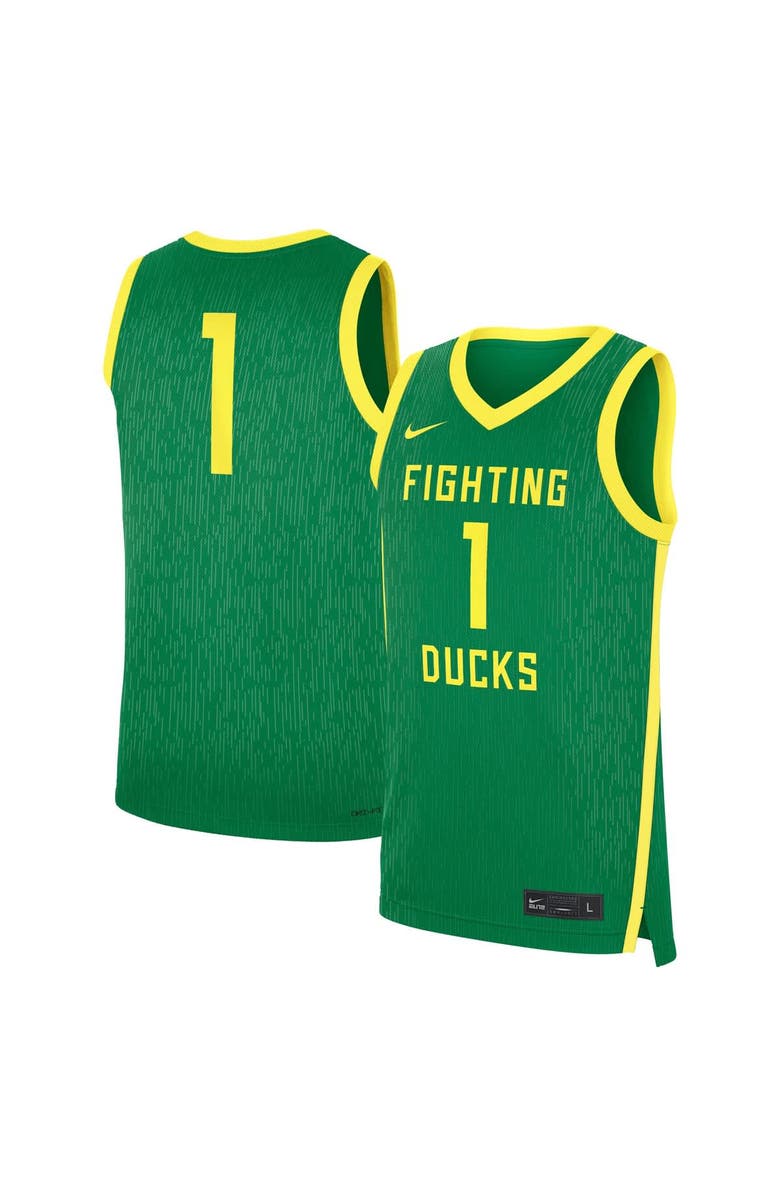 Nike Men's Nike Green Oregon Ducks Road Replica Basketball Jersey, Main, color, Green