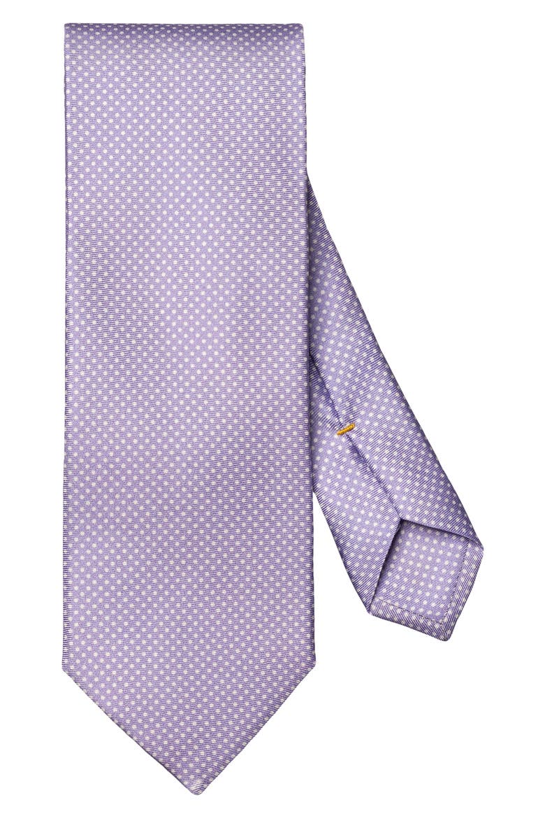 Polka Dot Silk Tie, Main, color, LIGHT PURPLE