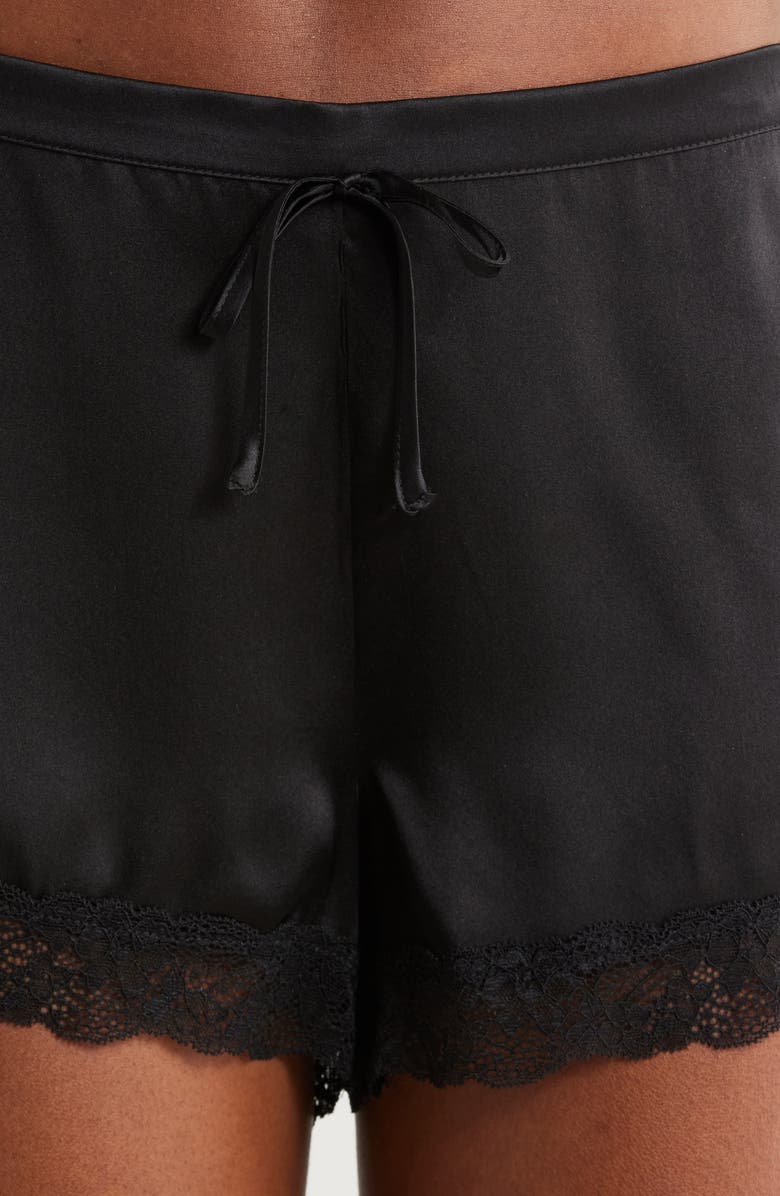 Etam Milky Silk Pajama Shorts, Alternate, color, Black