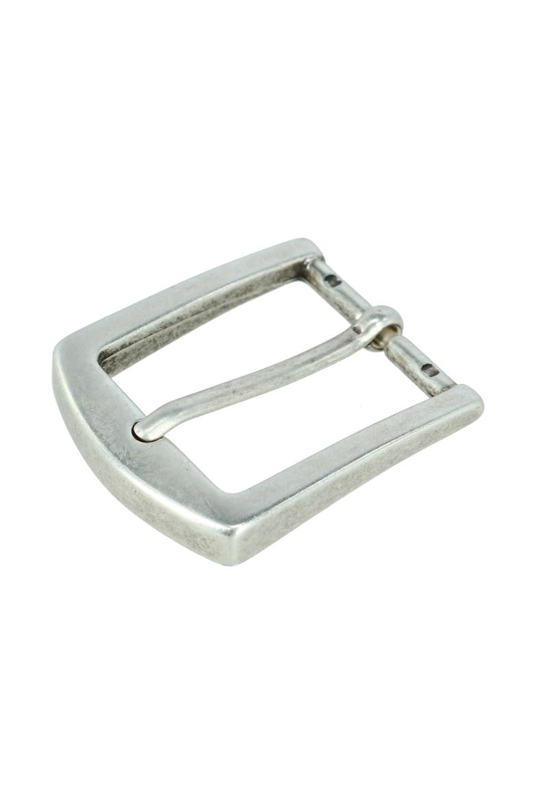 32mm Square Bubble Edge Solid Brass Harness Belt Buckle, Alternate, color, Antique Silver