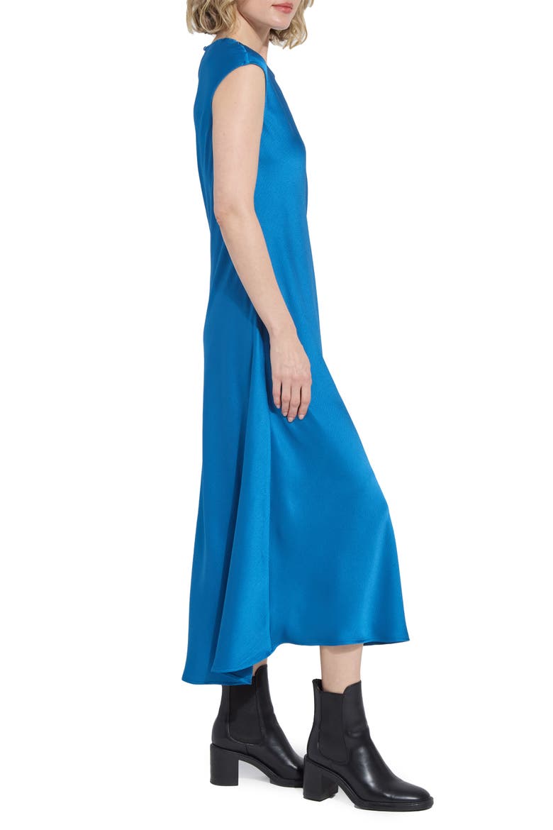 Silvana Bias Cut Stretch Satin Midi Dress, Alternate, color, DP SAPH