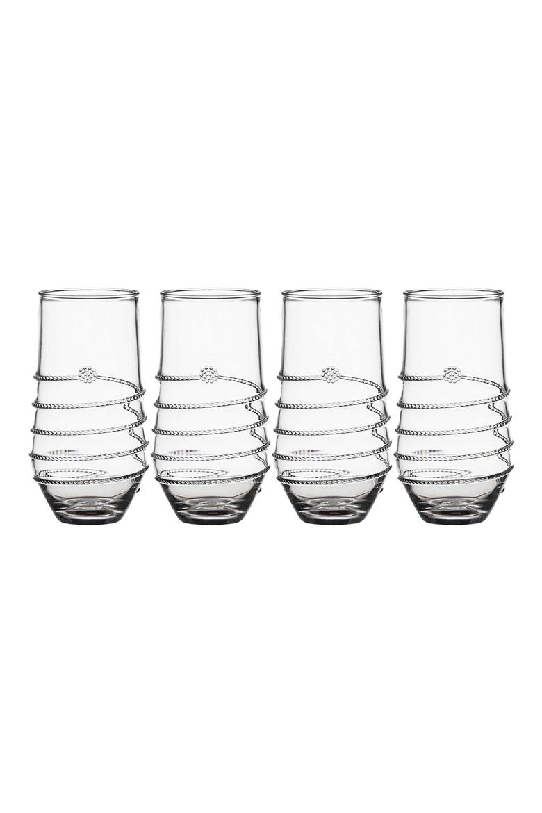 Amalia Acrylic Set of 4 Large Tumblers, Main, color, CLEAR