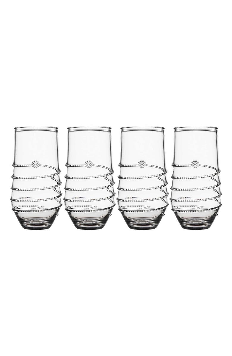 Juliska Amalia Acrylic Set of 4 Large Tumblers, Main, color, Clear