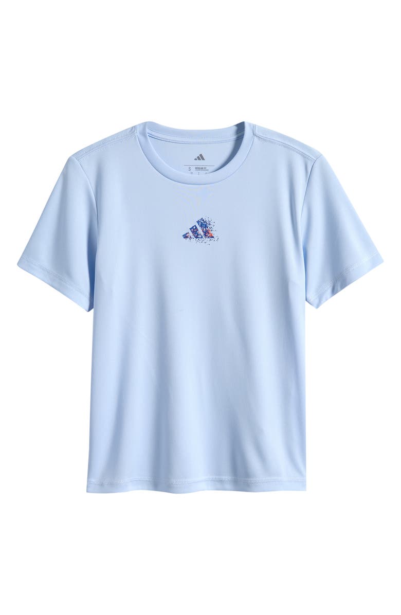 adidas Kids' Spray Gradient Mountain Logo Graphic T-Shirt, Main, color, Light Blue