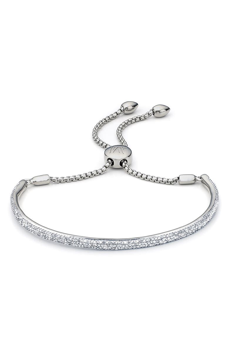 Monica Vinader Fiji Diamond Bar Bracelet, Alternate, color, Silver