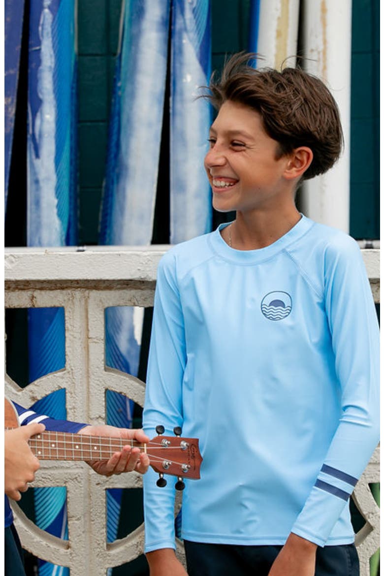 Kids' Icon Long Sleeve Rashguard, Alternate, color, CRYSTAL BLUE