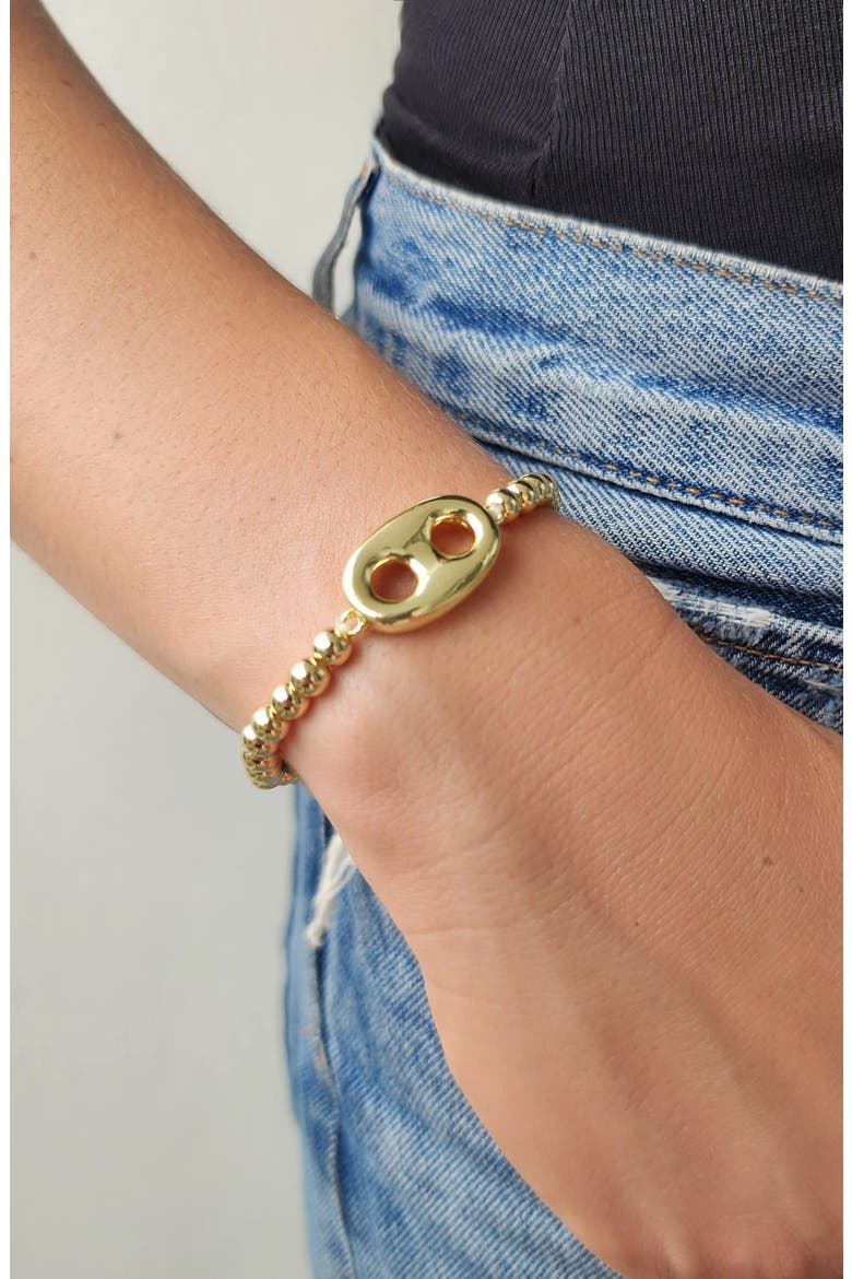 Mariner Chain Stretch Bracelet, Alternate, color, GOLD