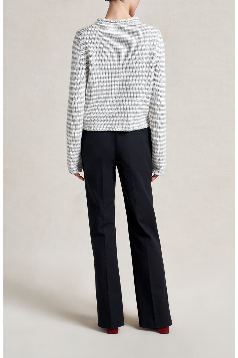 Mini Marina Fine Stripe Sweater, Alternate, color, Grey/Ivory