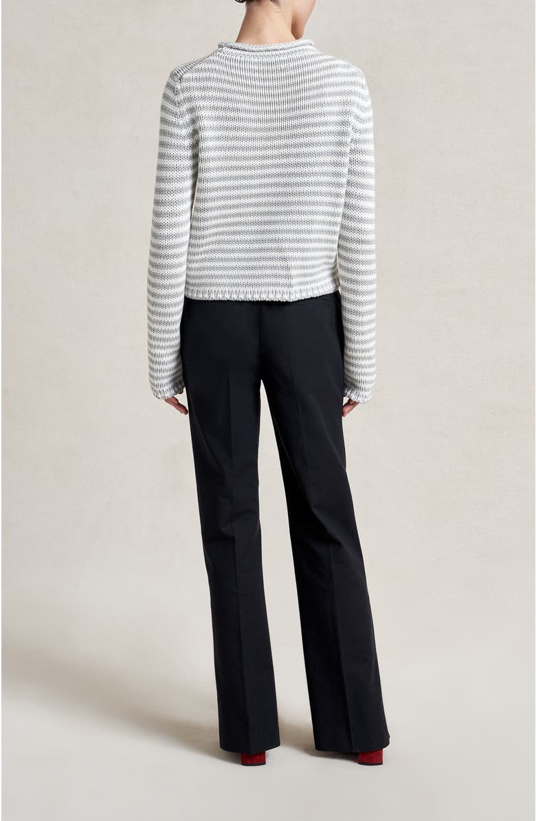 La Ligne Mini Marina Fine Stripe Sweater, Alternate, color, Grey/Ivory