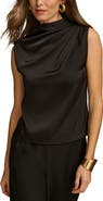 Donna Karan New York Draped Sleeveless Matte Satin Top
