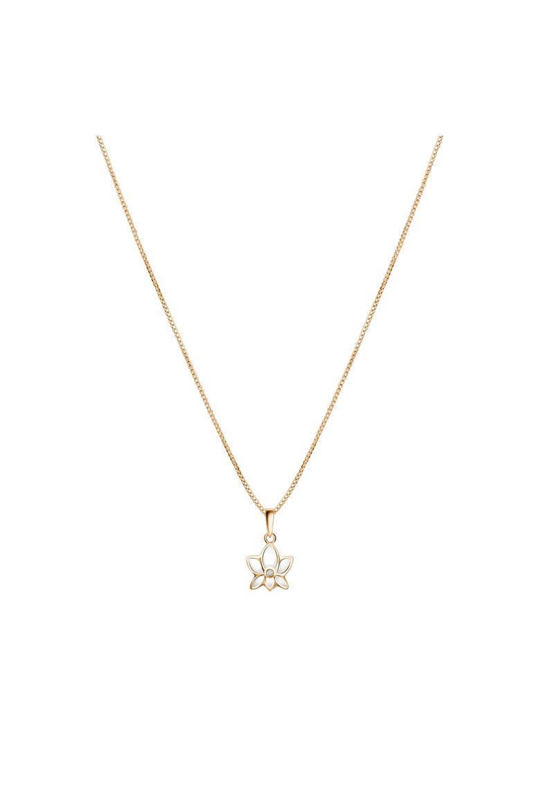 Emerging Beauty Lotus Pendant Necklace, Main, color, Gold/White