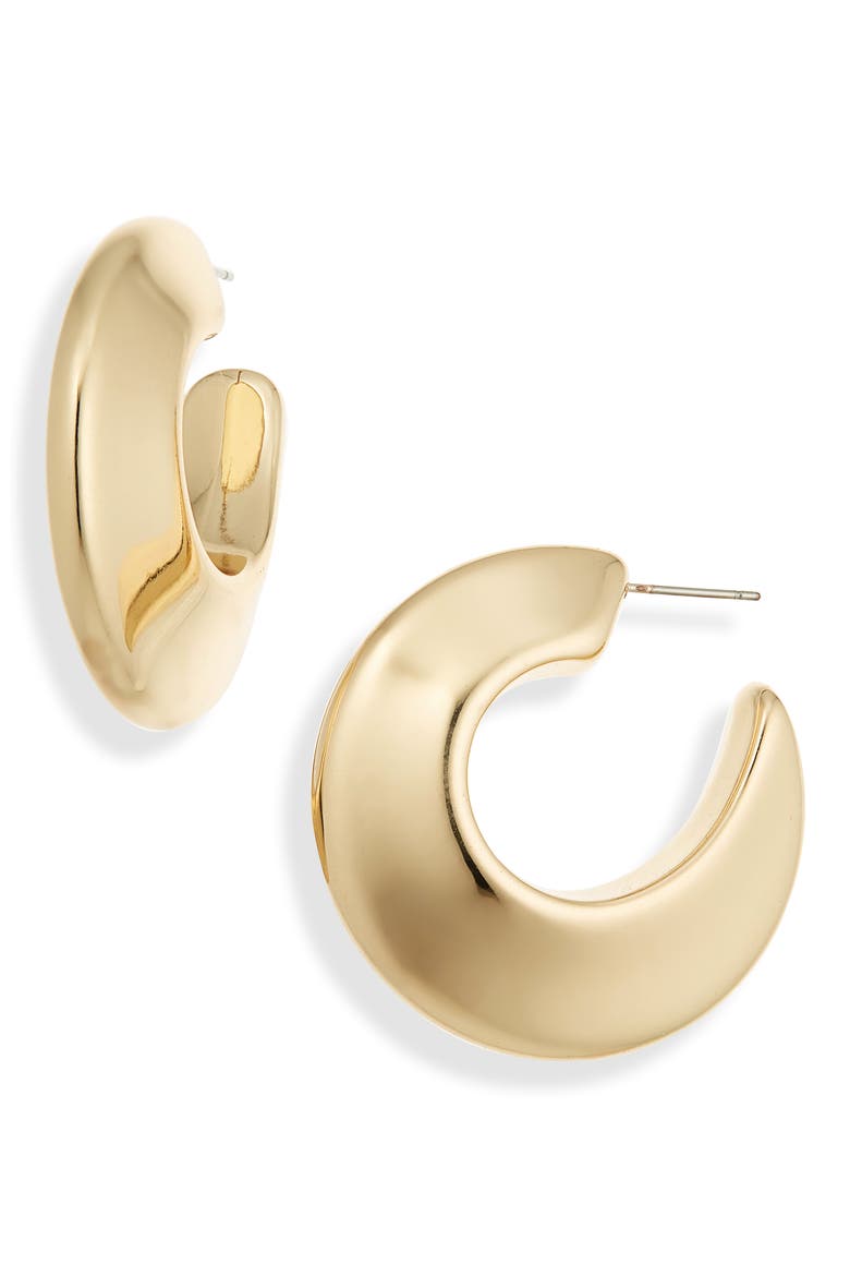 Chunky Statement Hoop Earrings, Main, color, GOLD