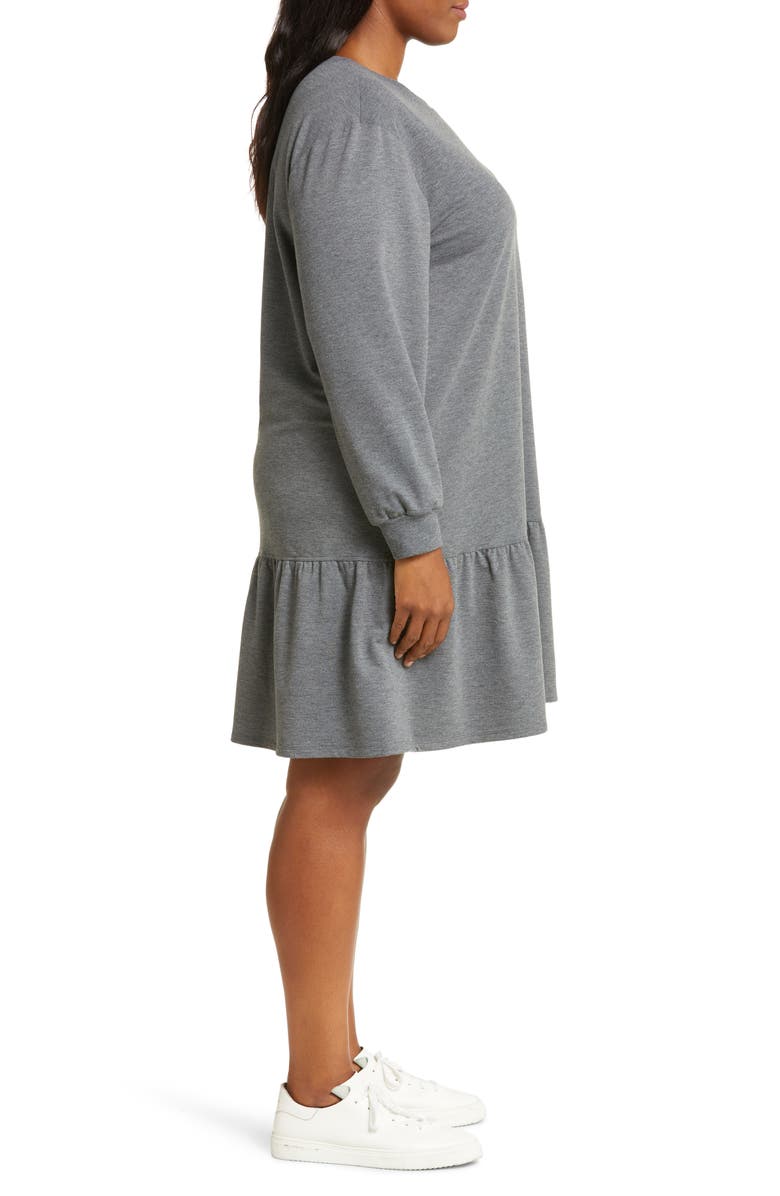 Caslon<sup>®</sup> So Soft Ruffle Hem Long Sleeve Sweatshirt Dress, Alternate, color,