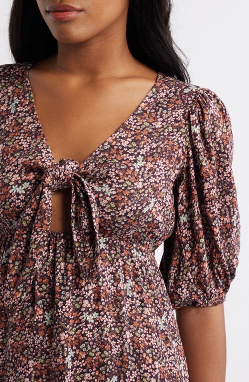 Billabong Night Fall Floral Crepe Maxi Dress In Black Sands