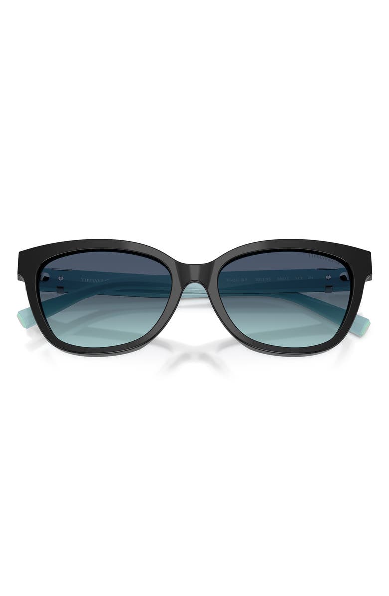 Tiffany & Co. 55mm Gradient Cat Eye Sunglasses, Alternate, color, Black / Azure Gradient Blue