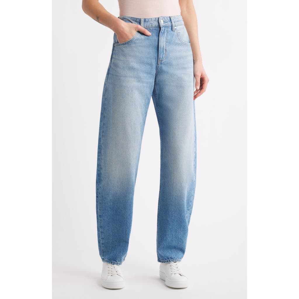 Hugo Boss Boss Daelya Barrel Leg Jeans In Blue