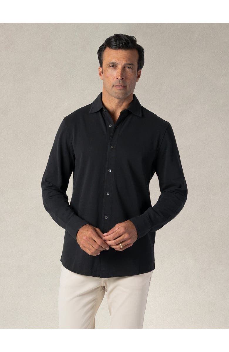Robert Talbott Foster Long Sleeve Knit Shirt, Main, color, Black
