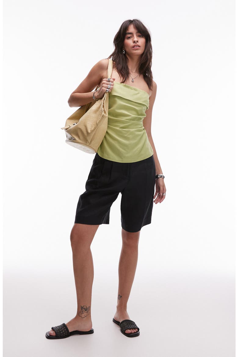 Foldover Bandeau Top, Alternate, color, LIGHT GREEN