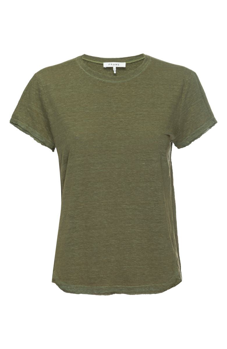 FRAME Easy True Organic Linen T-Shirt, Alternate, color, Military