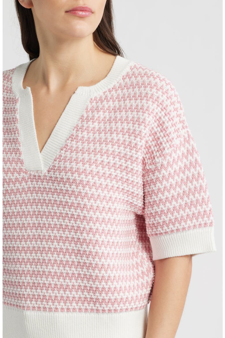 Jacquard Popover Sweater, Alternate, color, BLUSH
