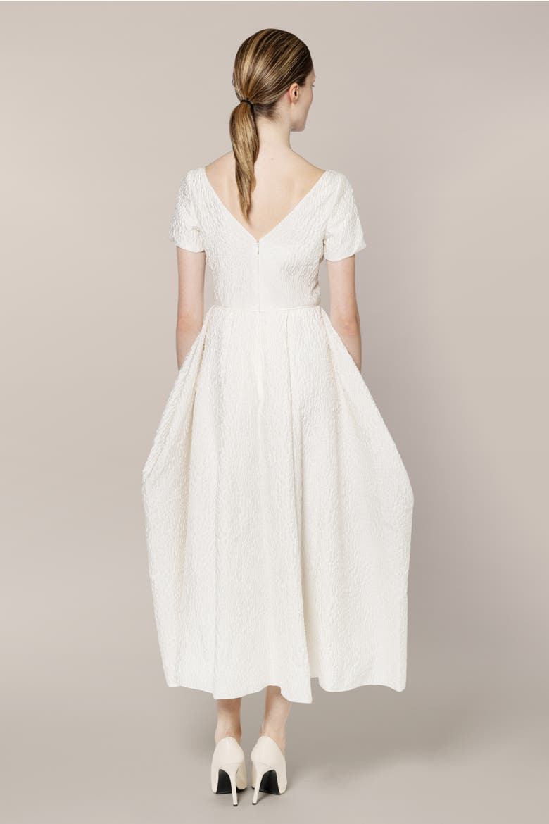 Vaela Short Sleeve Bridal Dress, Alternate, color, Ivory