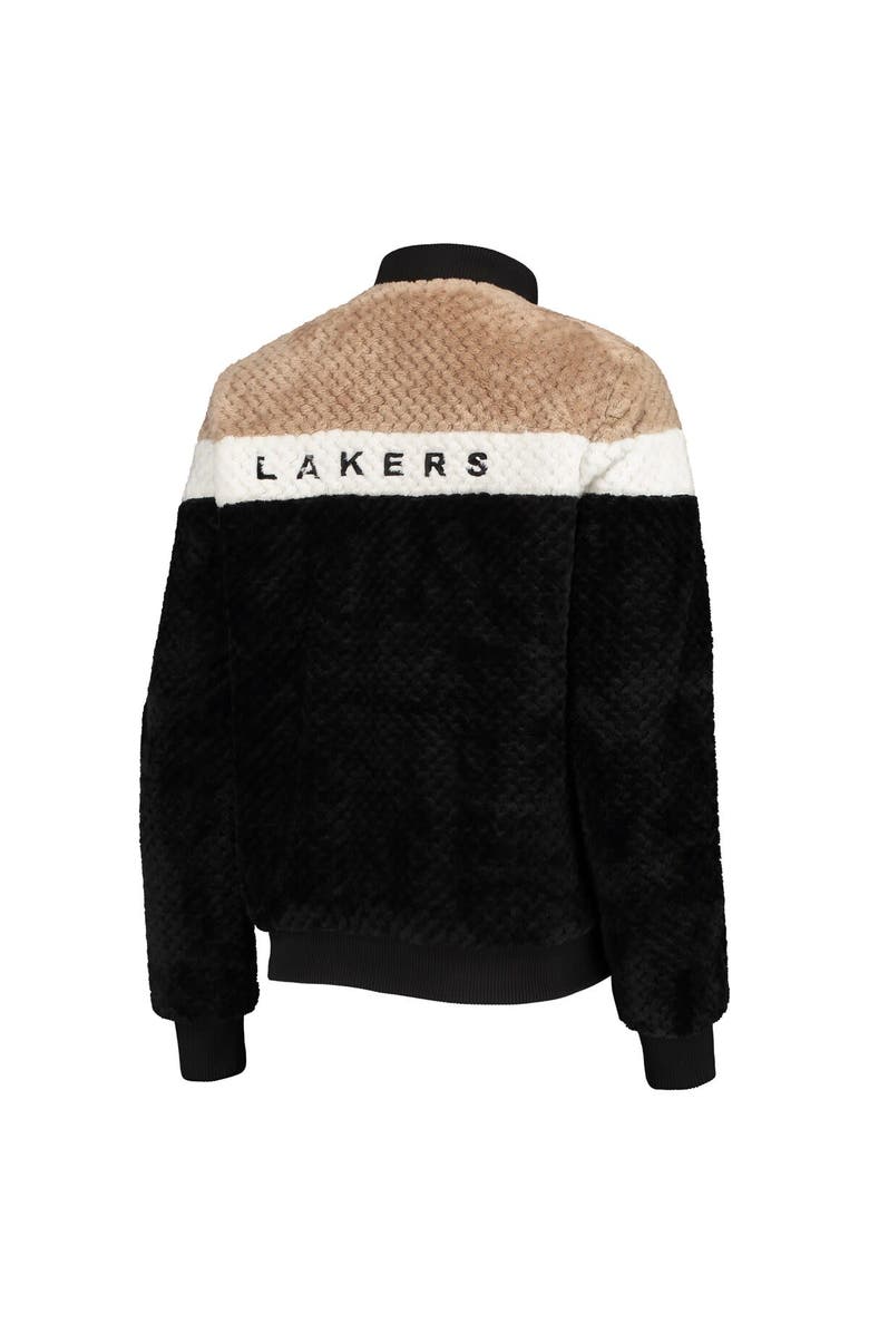 G-III 4HER BY CARL BANKS Women's G-III 4Her by Carl Banks Black/Tan Los Angeles Lakers Riot Squad Sherpa Full-Snap Jacket, Alternate, color,