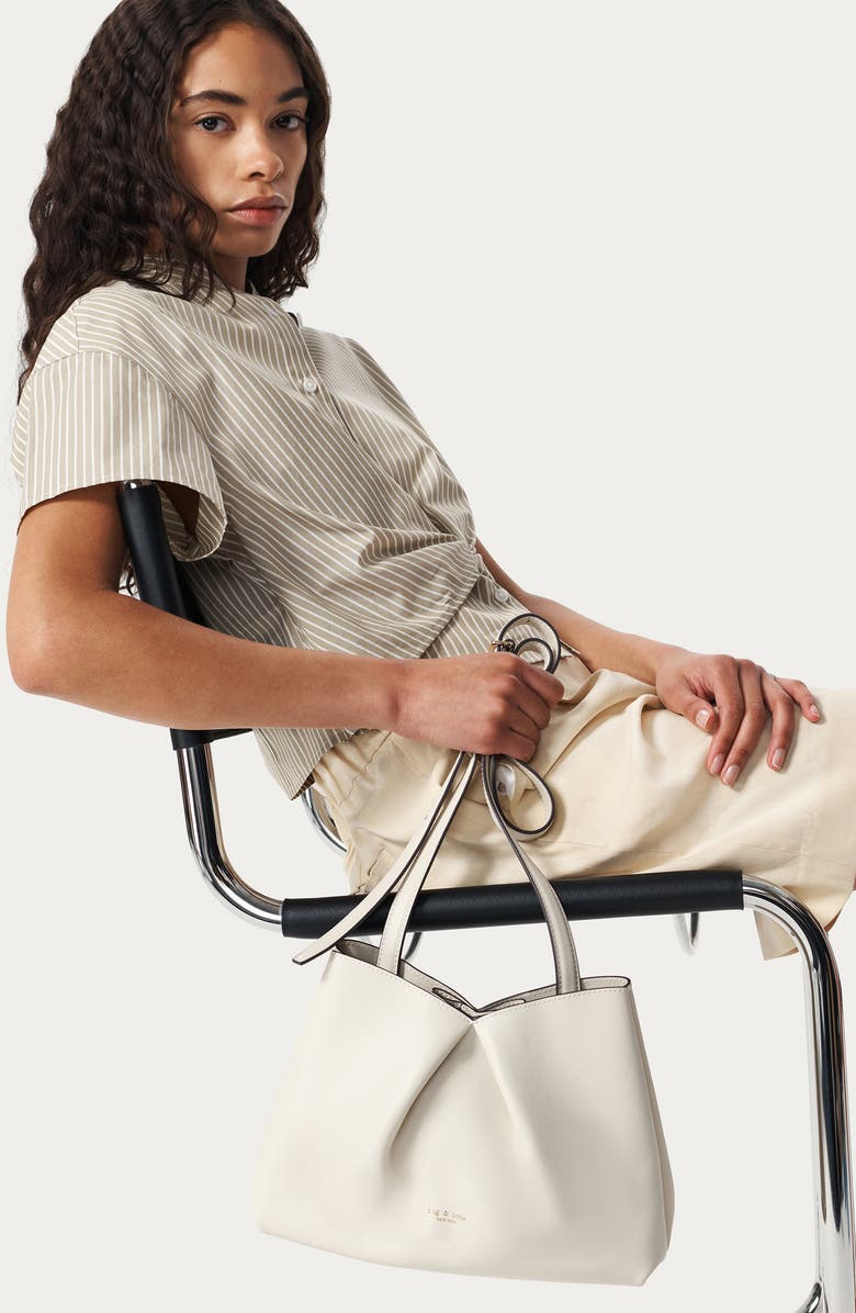 rag & bone Medium Bloom Leather Crossbody Bag, Alternate, color, Antique White