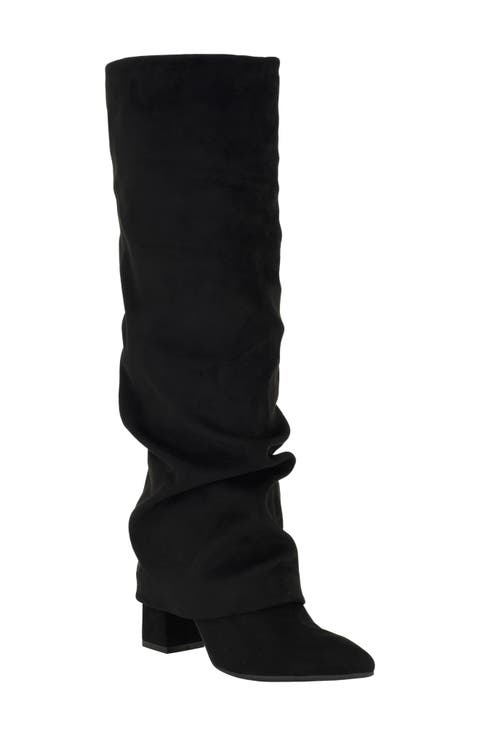 Geima Pointed Toe Slouch Foldover Boot