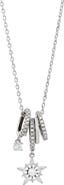 SAVVY CIE JEWELS Sterling Silver Freshwater Pearl & Cubic Zircoina Multicharm Necklace