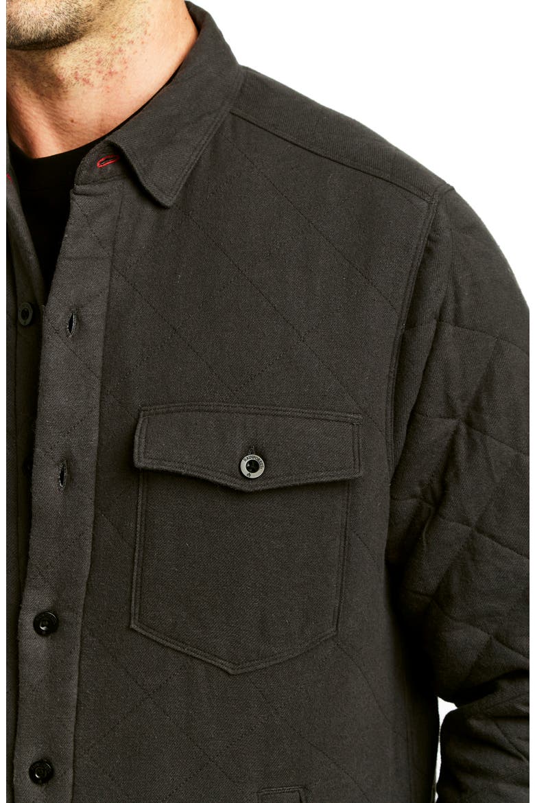 Elbow Patch Brushed Twill Quilted Shirt Jacket, Alternate, color, CHARCOAL