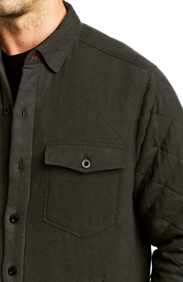 Rainforest Elbow Patch Brushed Twill Quilted Shirt Jacket, Alternate, color, 